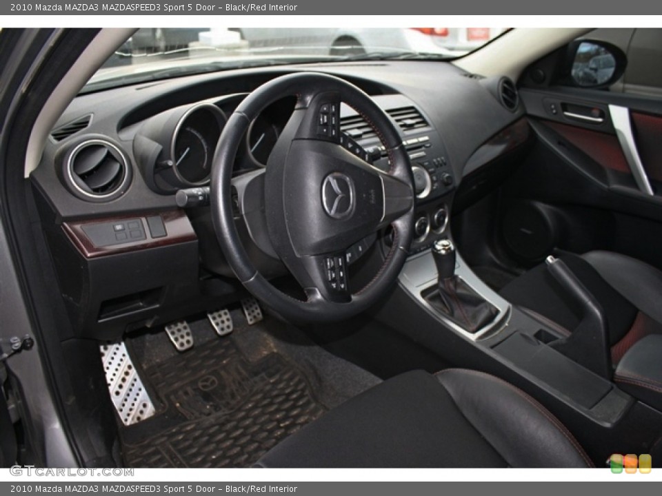 Black/Red Interior Prime Interior for the 2010 Mazda MAZDA3 MAZDASPEED3 Sport 5 Door #73932672