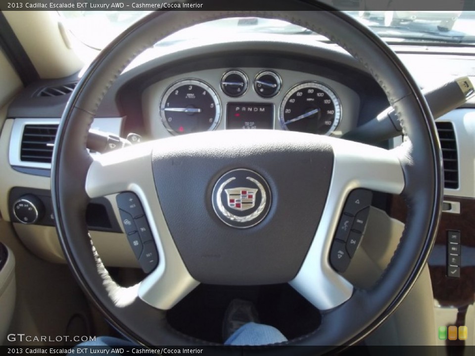 Cashmere/Cocoa Interior Steering Wheel for the 2013 Cadillac Escalade EXT Luxury AWD #73933365