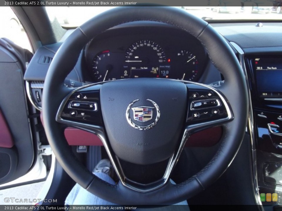 Morello Red/Jet Black Accents Interior Steering Wheel for the 2013 Cadillac ATS 2.0L Turbo Luxury #73933605