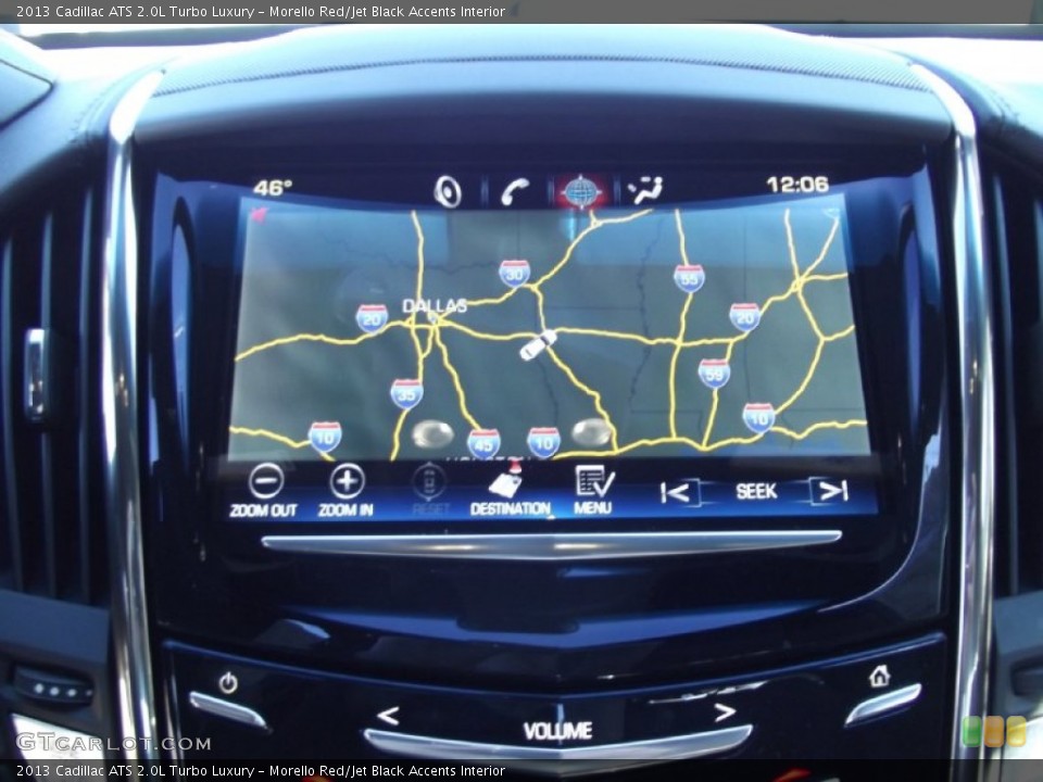 Morello Red/Jet Black Accents Interior Navigation for the 2013 Cadillac ATS 2.0L Turbo Luxury #73933611