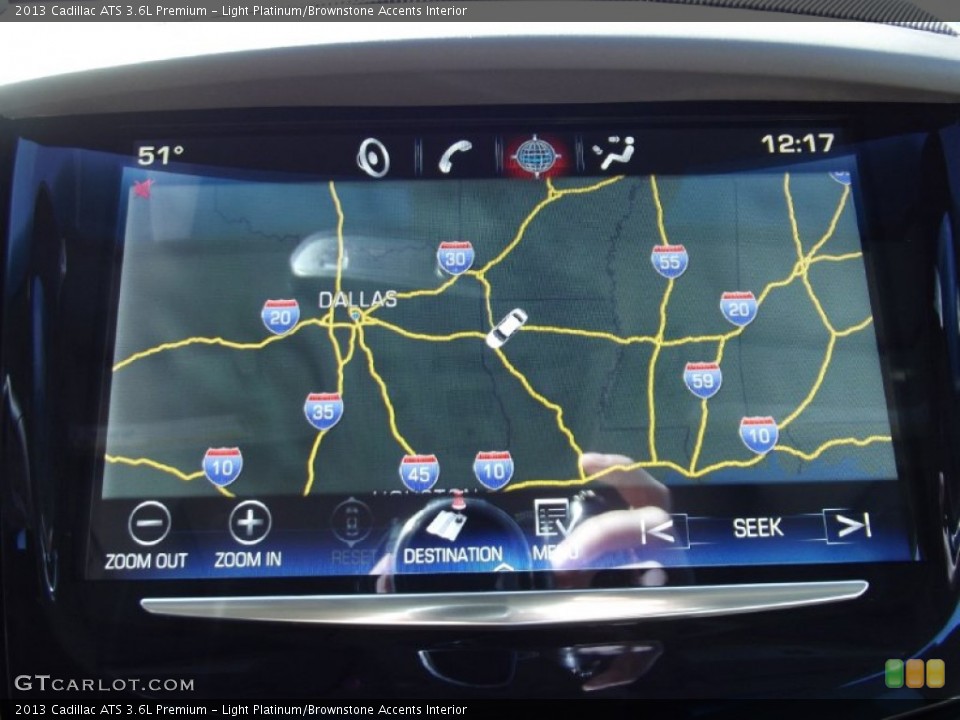 Light Platinum/Brownstone Accents Interior Navigation for the 2013 Cadillac ATS 3.6L Premium #73933734