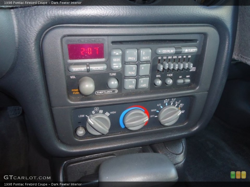 Dark Pewter Interior Controls for the 1998 Pontiac Firebird Coupe #73936307