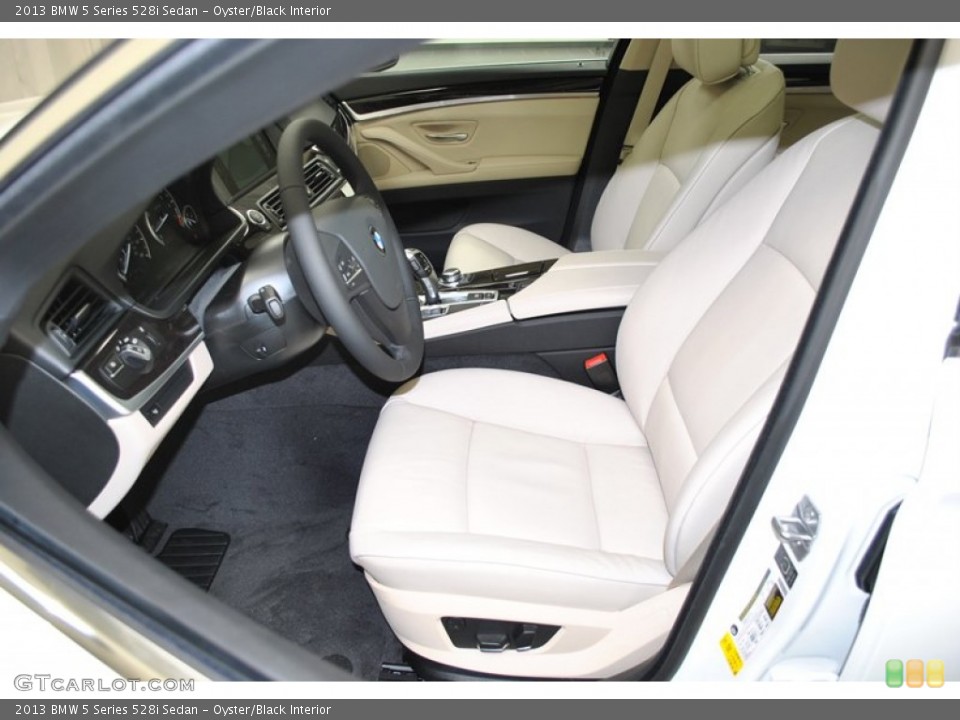 Oyster/Black Interior Front Seat for the 2013 BMW 5 Series 528i Sedan #73938245