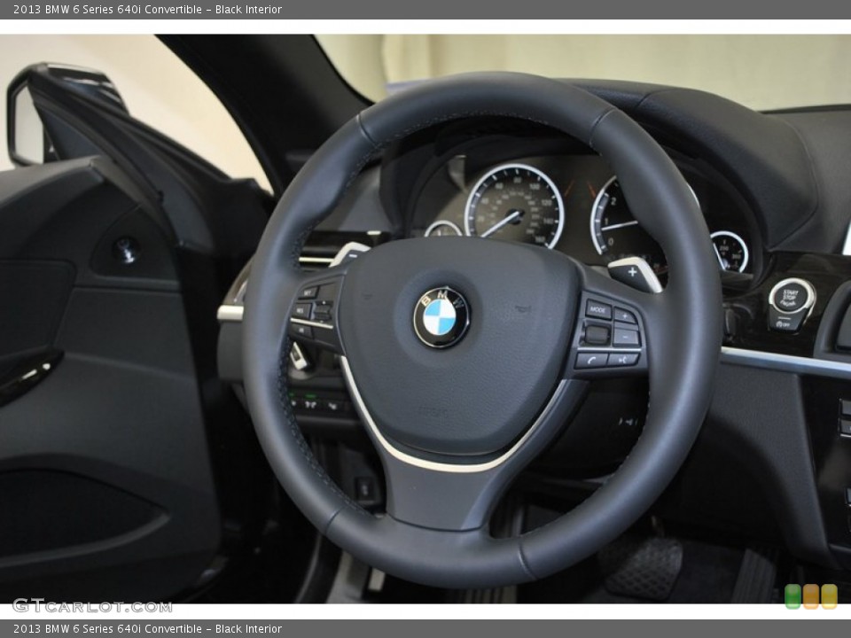 Black Interior Steering Wheel for the 2013 BMW 6 Series 640i Convertible #73940455