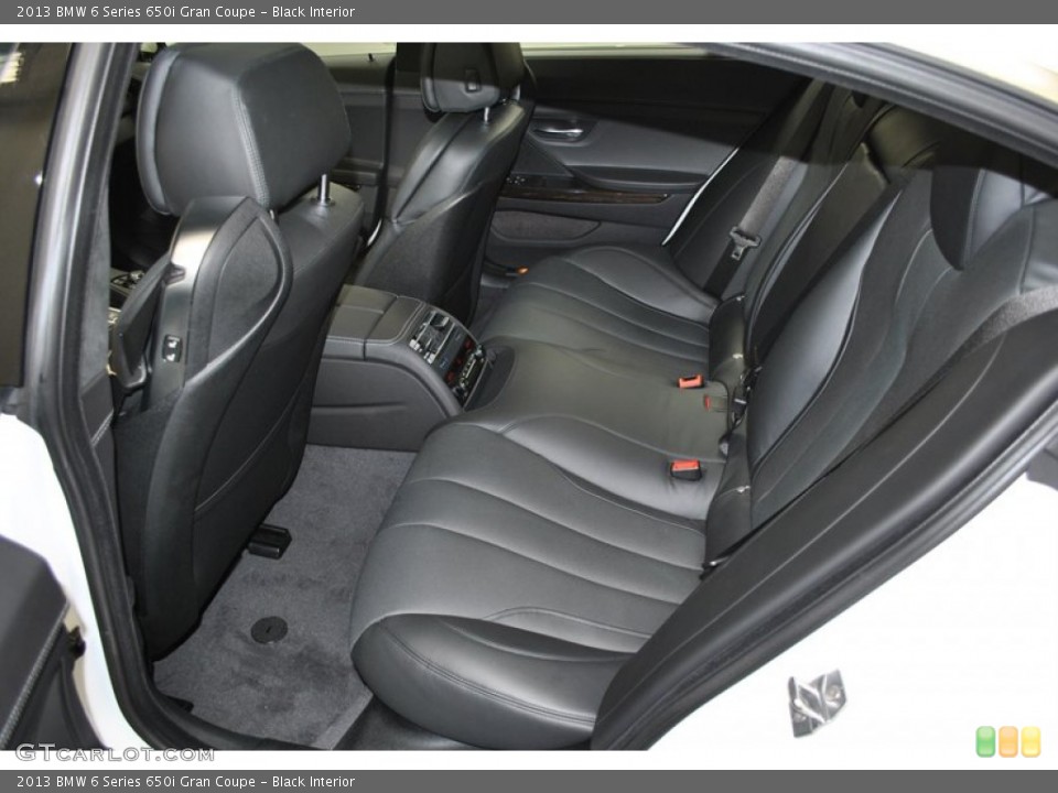 Black Interior Rear Seat for the 2013 BMW 6 Series 650i Gran Coupe #73940727