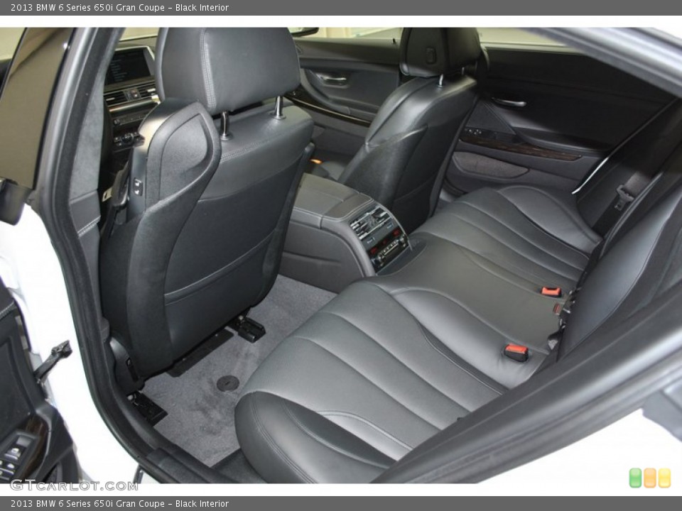 Black Interior Rear Seat for the 2013 BMW 6 Series 650i Gran Coupe #73940975