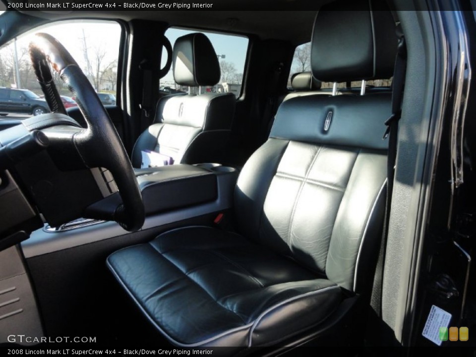 Black/Dove Grey Piping 2008 Lincoln Mark LT Interiors