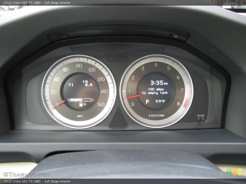 Soft Beige Interior Gauges for the 2013 Volvo S60 T6 AWD #73946397