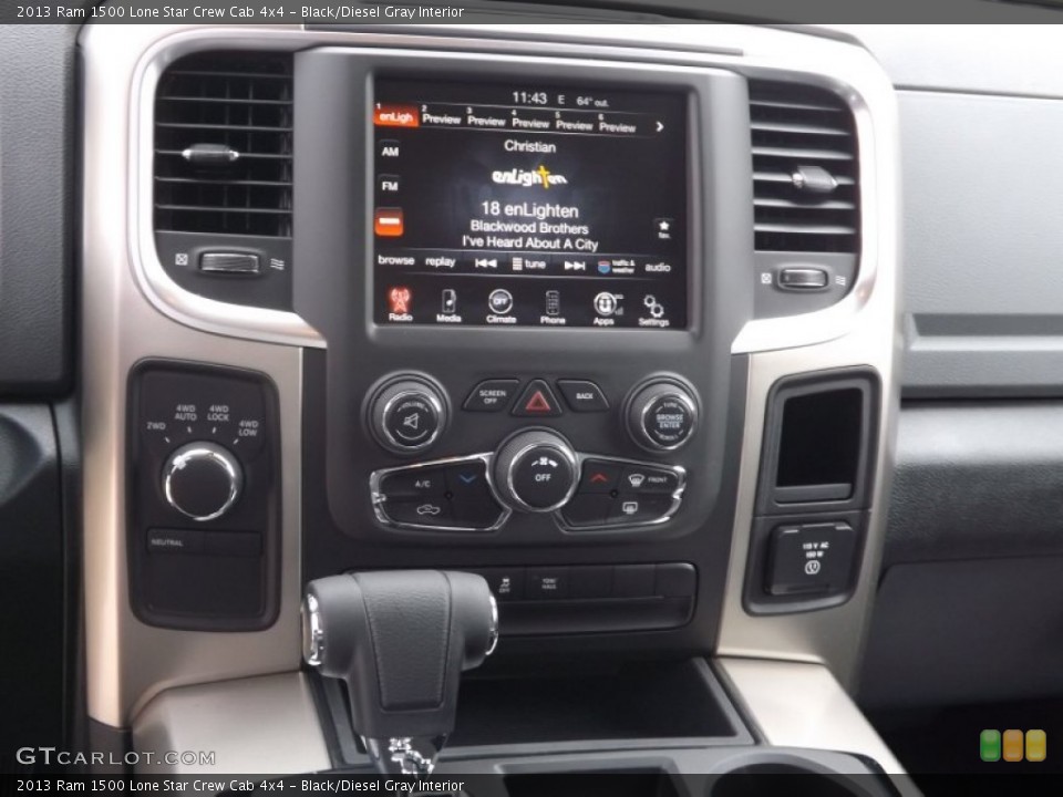 Black/Diesel Gray Interior Controls for the 2013 Ram 1500 Lone Star Crew Cab 4x4 #73947510