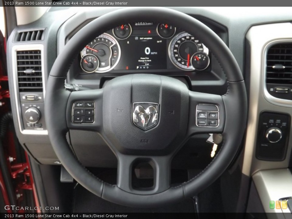 Black/Diesel Gray Interior Steering Wheel for the 2013 Ram 1500 Lone Star Crew Cab 4x4 #73947529