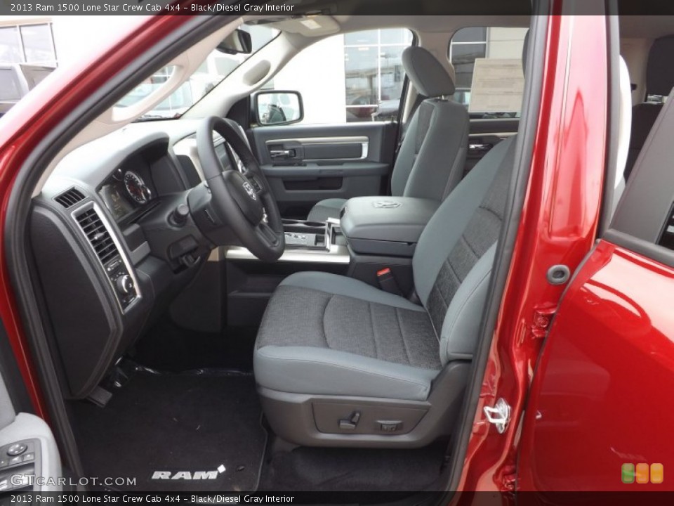 Black/Diesel Gray Interior Photo for the 2013 Ram 1500 Lone Star Crew Cab 4x4 #73947569
