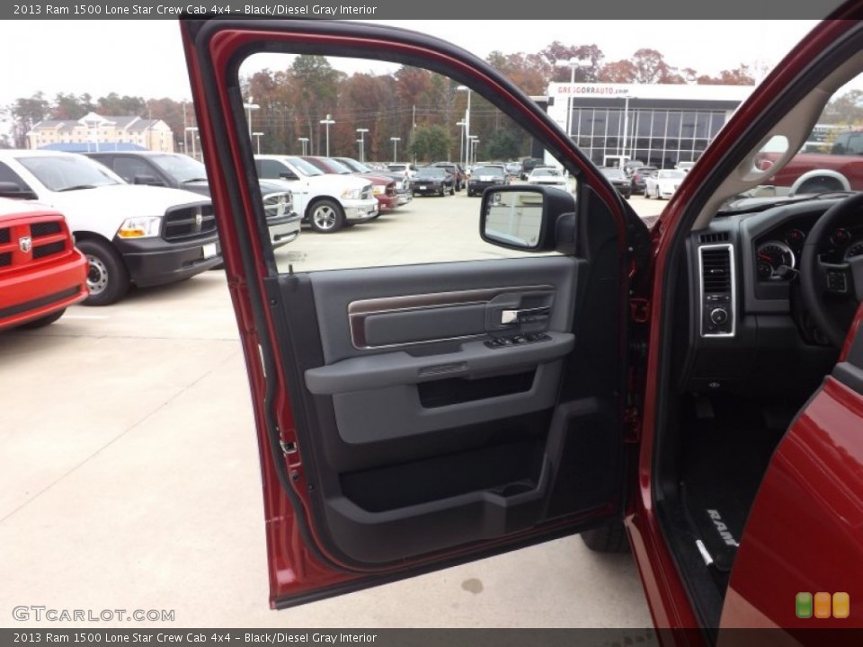 Black/Diesel Gray Interior Door Panel for the 2013 Ram 1500 Lone Star Crew Cab 4x4 #73947618