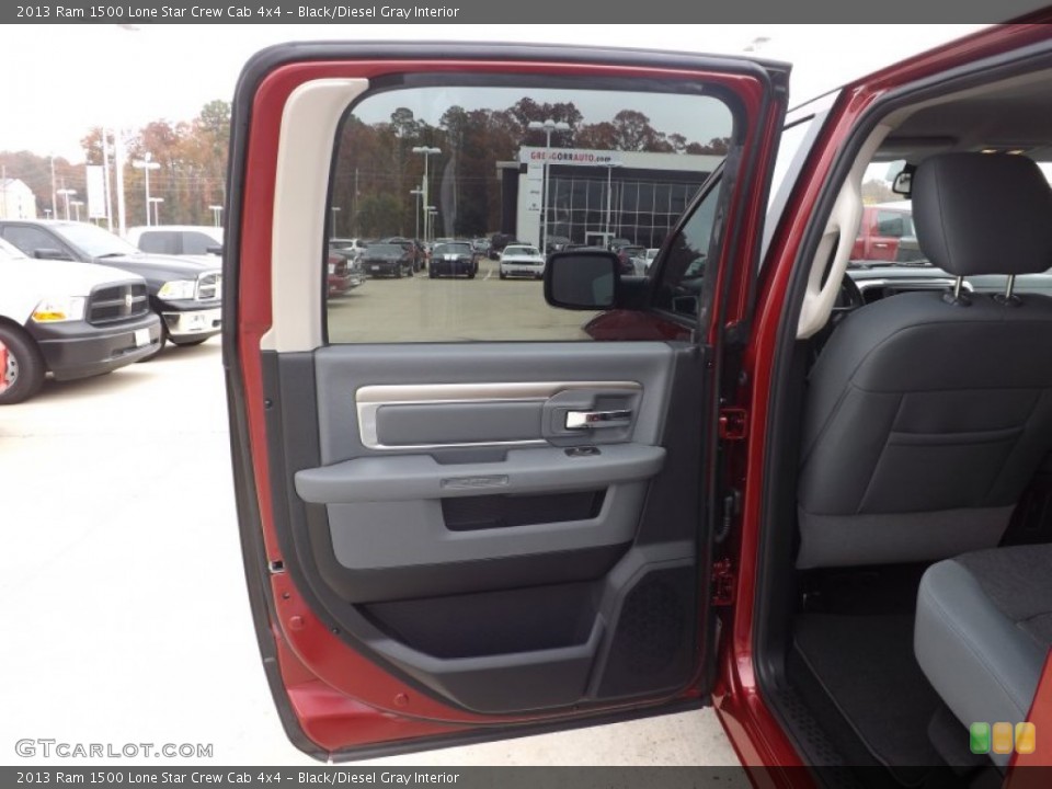 Black/Diesel Gray Interior Door Panel for the 2013 Ram 1500 Lone Star Crew Cab 4x4 #73947647