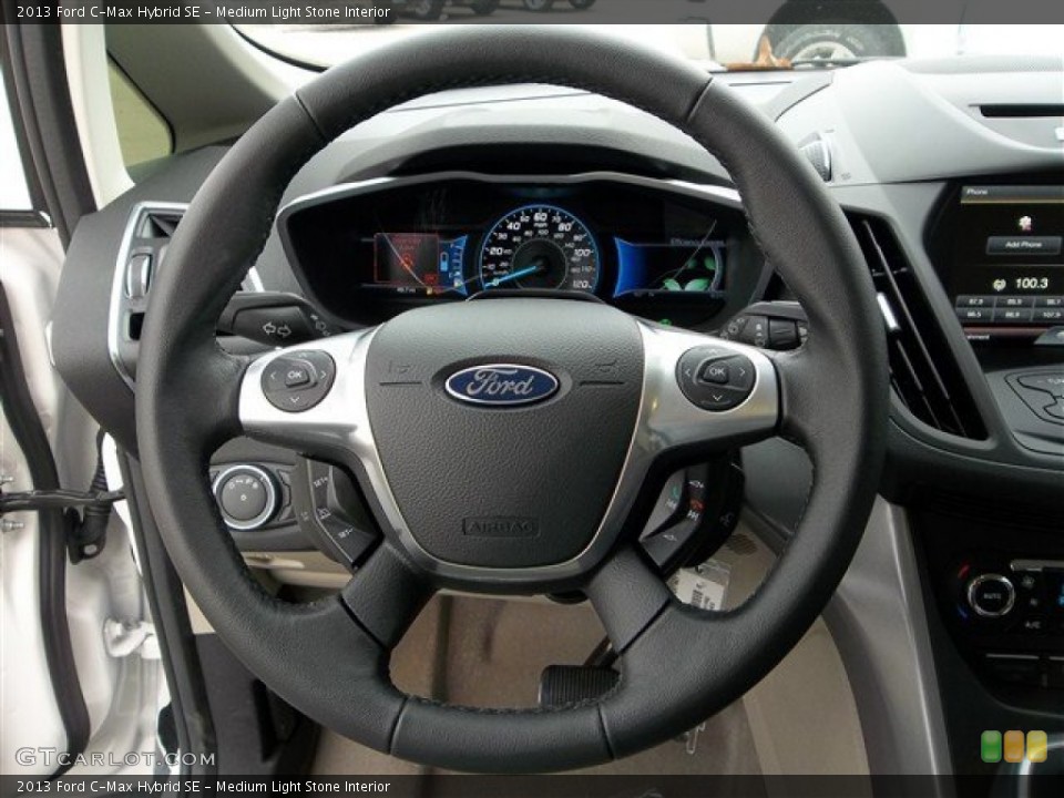 Medium Light Stone Interior Steering Wheel for the 2013 Ford C-Max Hybrid SE #73950185