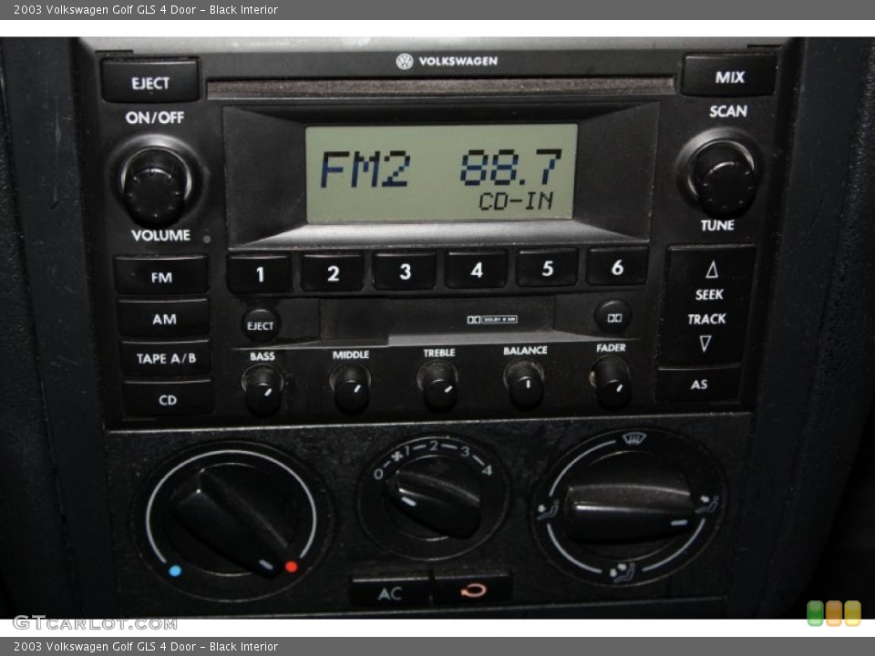 Black Interior Audio System for the 2003 Volkswagen Golf GLS 4 Door #73950572