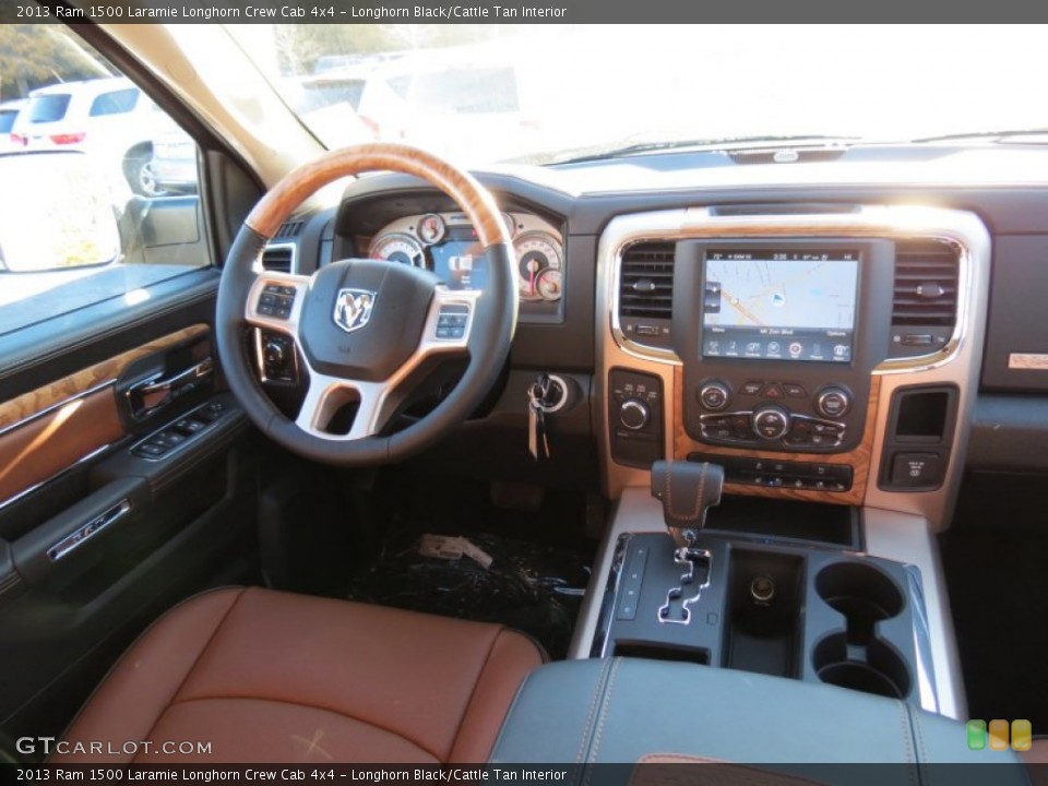 Longhorn Black/Cattle Tan Interior Dashboard for the 2013 Ram 1500 Laramie Longhorn Crew Cab 4x4 #73954378