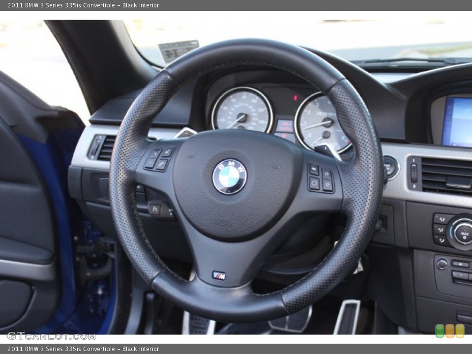 Black Interior Steering Wheel for the 2011 BMW 3 Series 335is Convertible #73960136