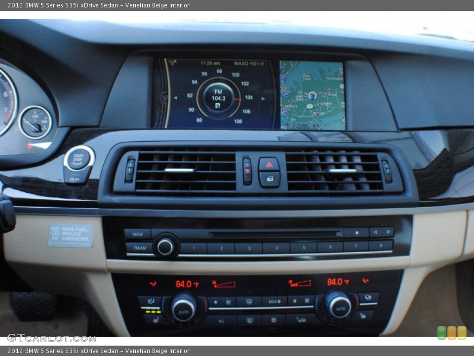 Venetian Beige Interior Controls for the 2012 BMW 5 Series 535i xDrive Sedan #73961138