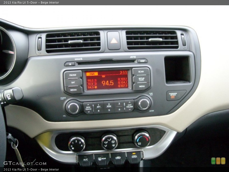 Beige Interior Controls for the 2013 Kia Rio LX 5-Door #73963158