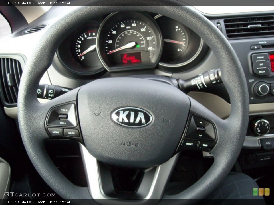 Beige Interior Steering Wheel for the 2013 Kia Rio LX 5-Door #73963250