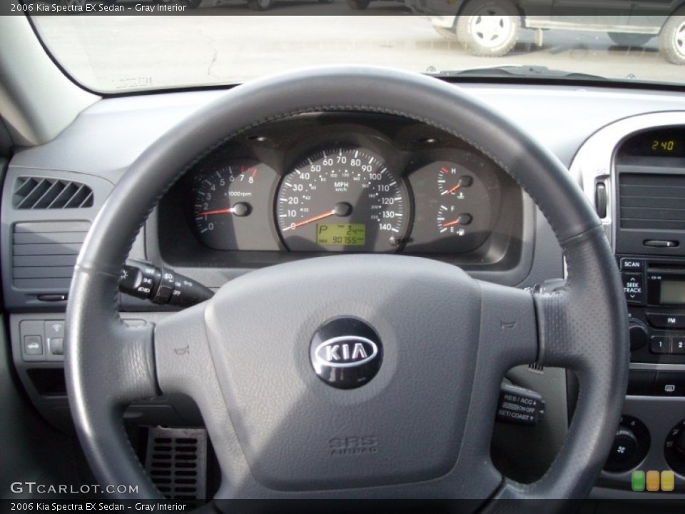 Gray Interior Steering Wheel for the 2006 Kia Spectra EX Sedan #73963586