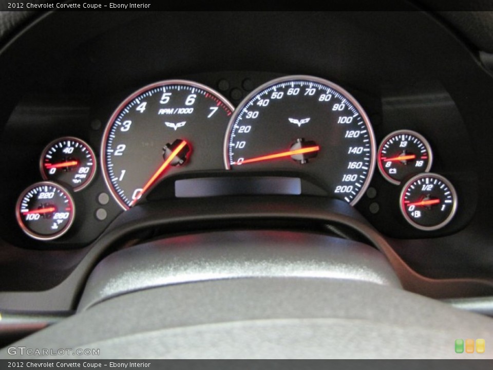 Ebony Interior Gauges for the 2012 Chevrolet Corvette Coupe #73966424