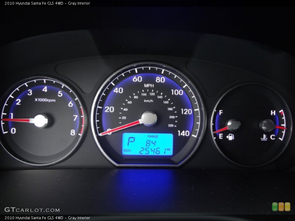 Gray Interior Gauges for the 2010 Hyundai Santa Fe GLS 4WD #73968123