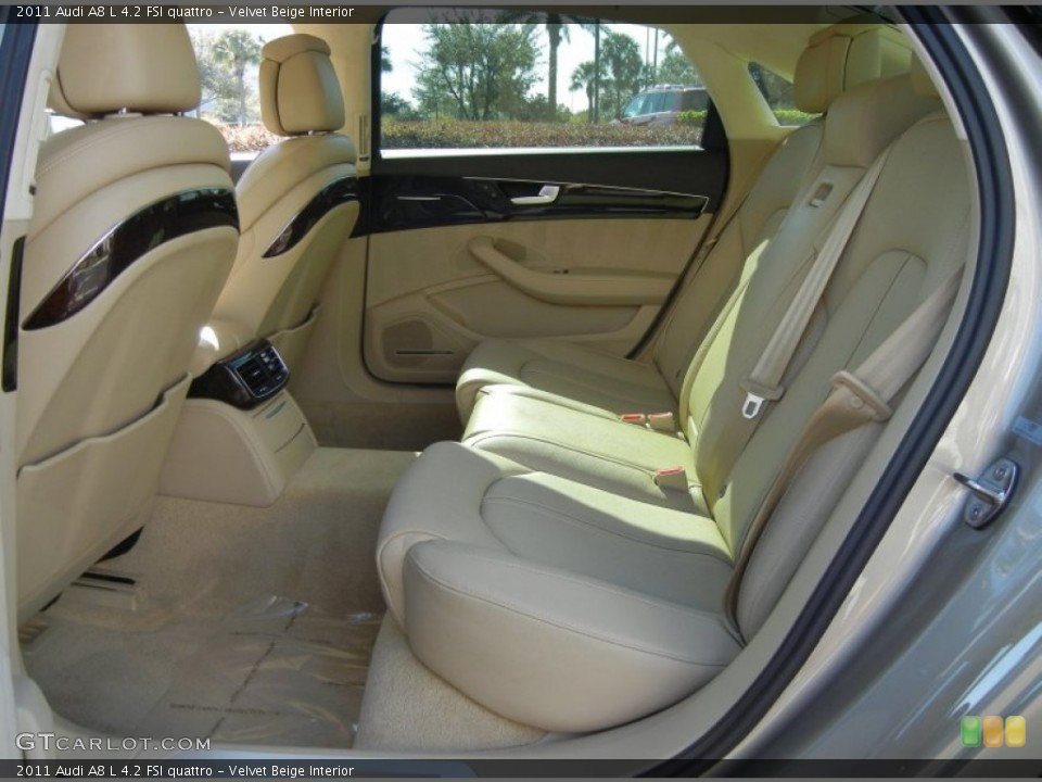 Velvet Beige Interior Rear Seat for the 2011 Audi A8 L 4.2 FSI quattro #73968734