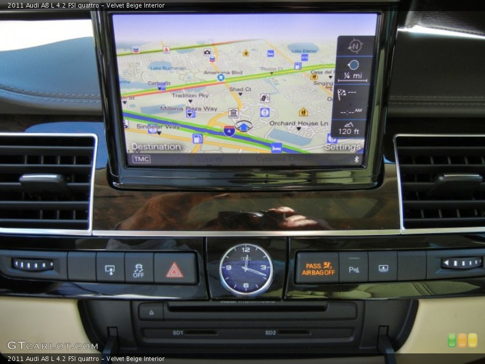 Velvet Beige Interior Navigation for the 2011 Audi A8 L 4.2 FSI quattro #73968881