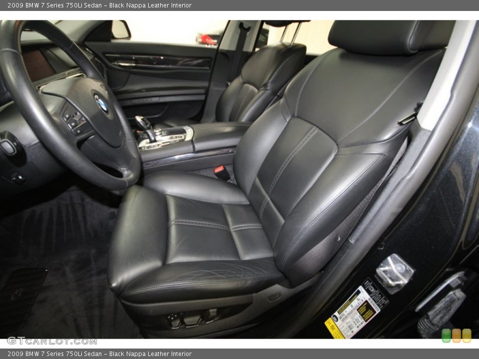 Black Nappa Leather Interior Front Seat for the 2009 BMW 7 Series 750Li Sedan #73973276