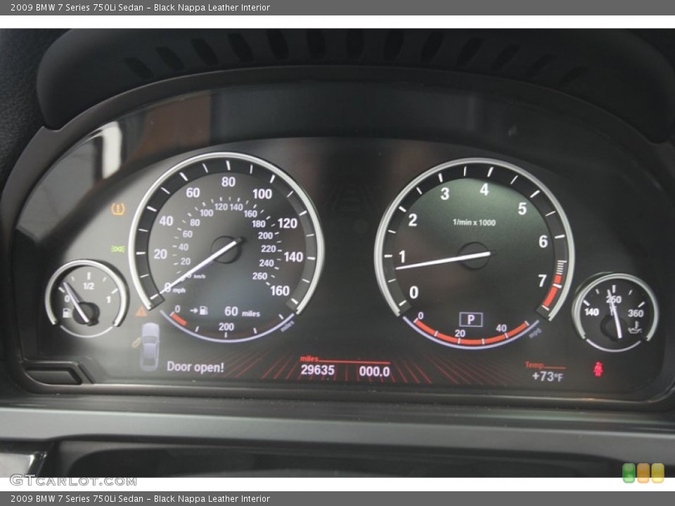 Black Nappa Leather Interior Gauges for the 2009 BMW 7 Series 750Li Sedan #73973942