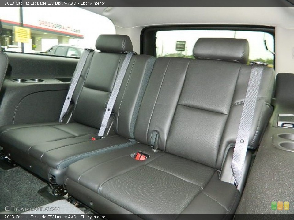 Ebony Interior Rear Seat for the 2013 Cadillac Escalade ESV Luxury AWD #73975979