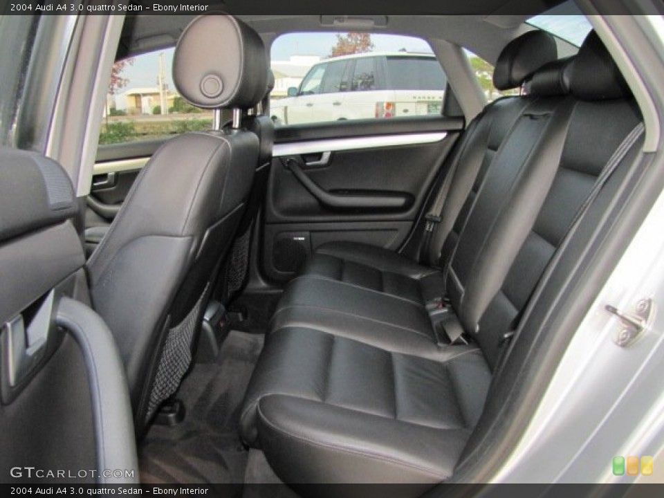 Ebony Interior Rear Seat for the 2004 Audi A4 3.0 quattro Sedan #73976075