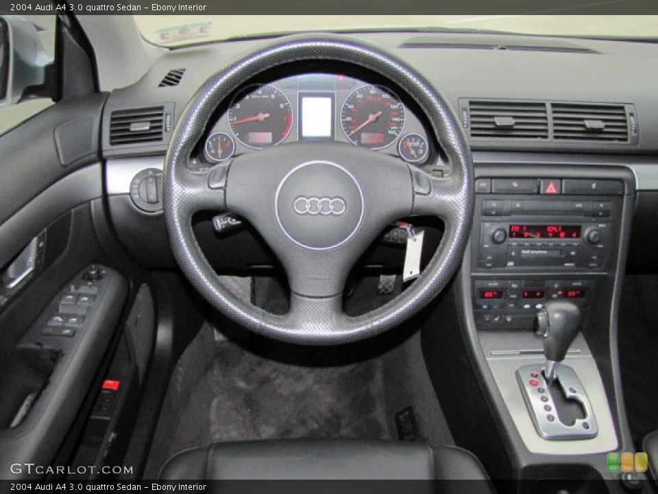Ebony Interior Steering Wheel for the 2004 Audi A4 3.0 quattro Sedan #73976201