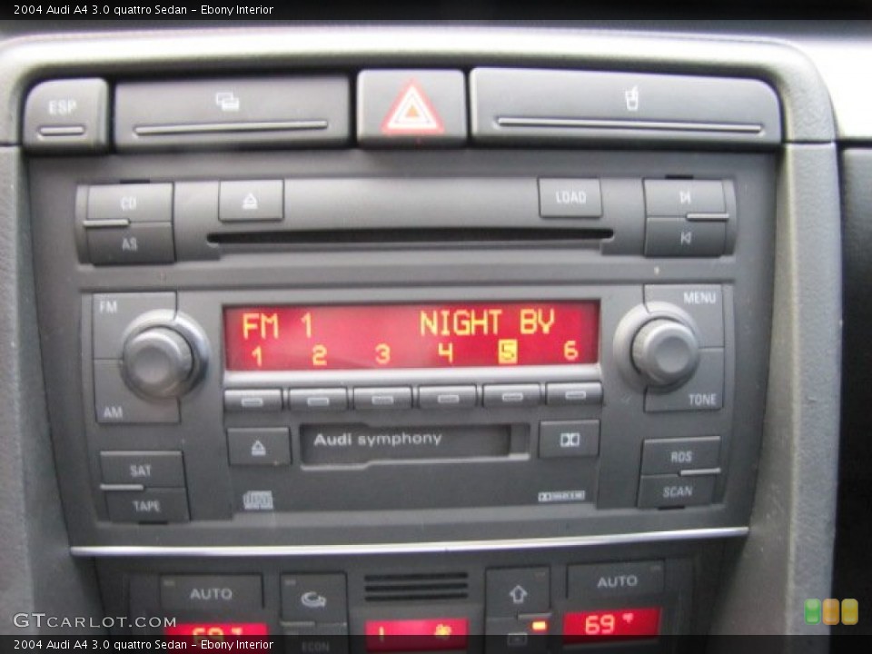 Ebony Interior Audio System for the 2004 Audi A4 3.0 quattro Sedan #73976261