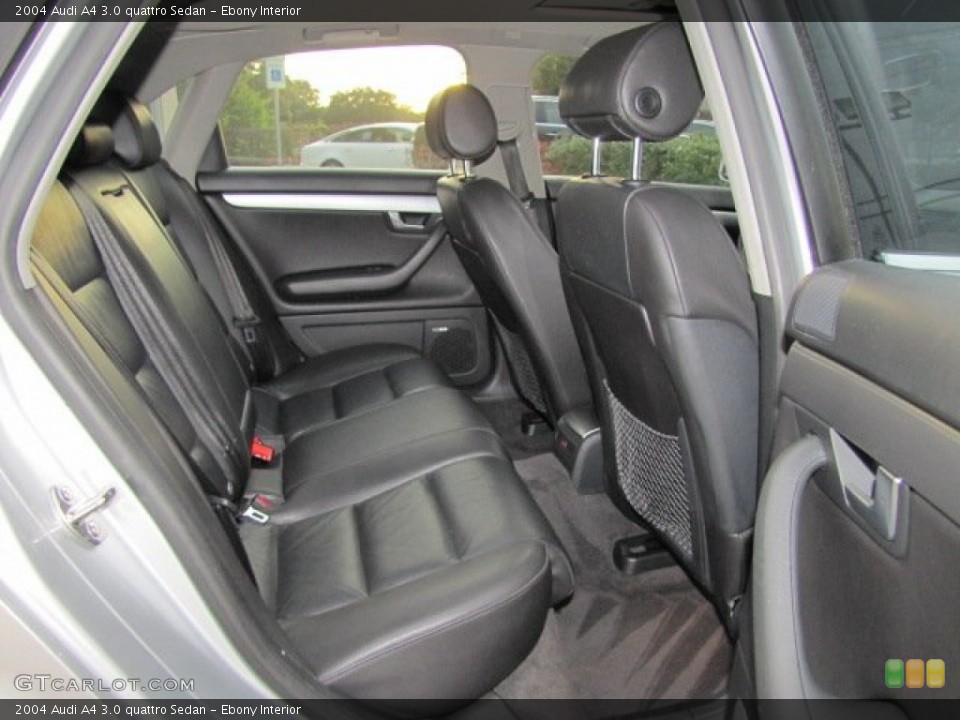 Ebony Interior Rear Seat for the 2004 Audi A4 3.0 quattro Sedan #73976348