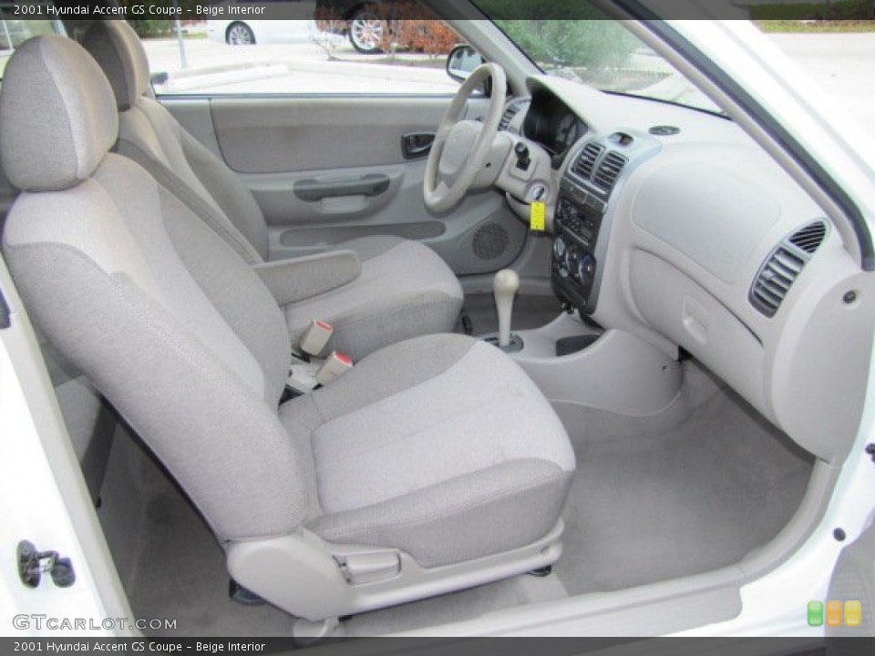 Beige Interior Front Seat for the 2001 Hyundai Accent GS Coupe #73976771