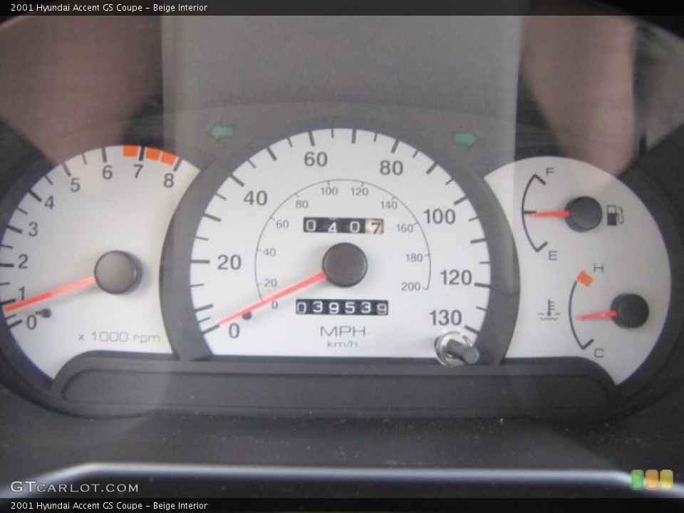 Beige Interior Gauges for the 2001 Hyundai Accent GS Coupe #73976886