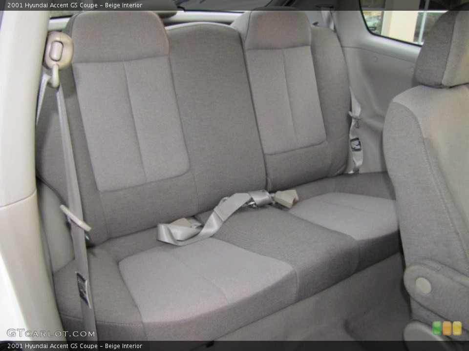 Beige Interior Rear Seat for the 2001 Hyundai Accent GS Coupe #73976944