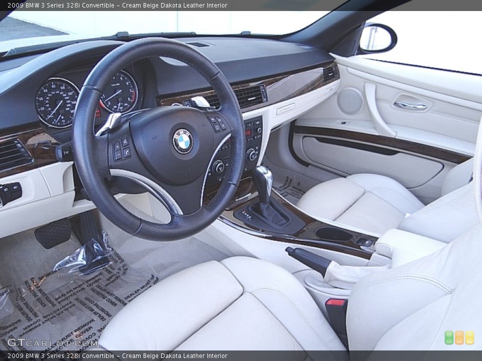 Cream Beige Dakota Leather Interior Prime Interior for the 2009 BMW 3 Series 328i Convertible #73977434