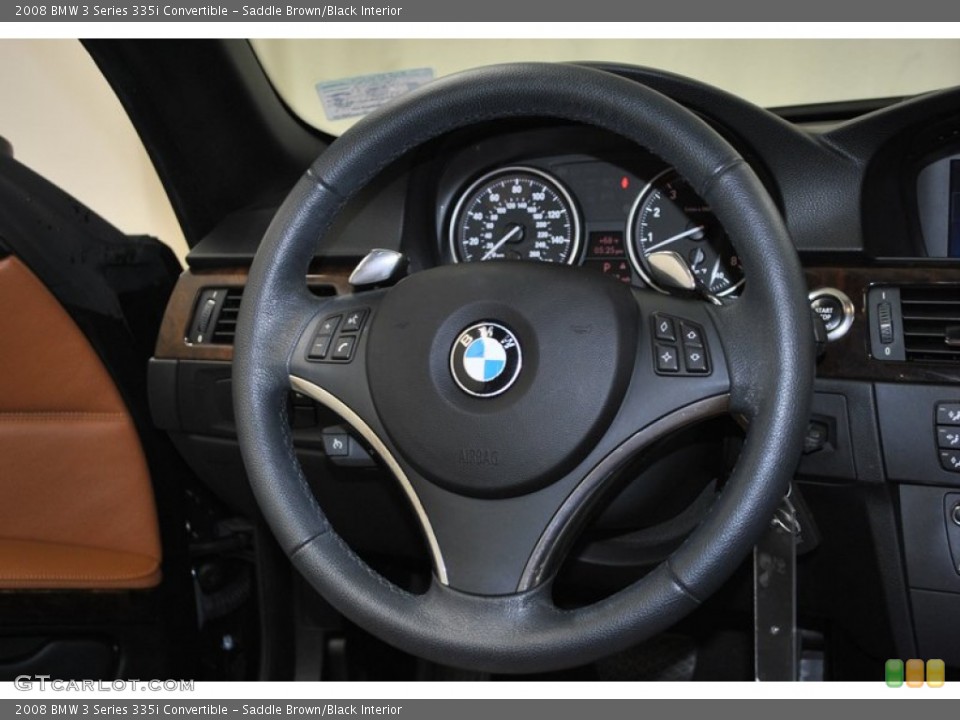 Saddle Brown/Black Interior Steering Wheel for the 2008 BMW 3 Series 335i Convertible #73977857