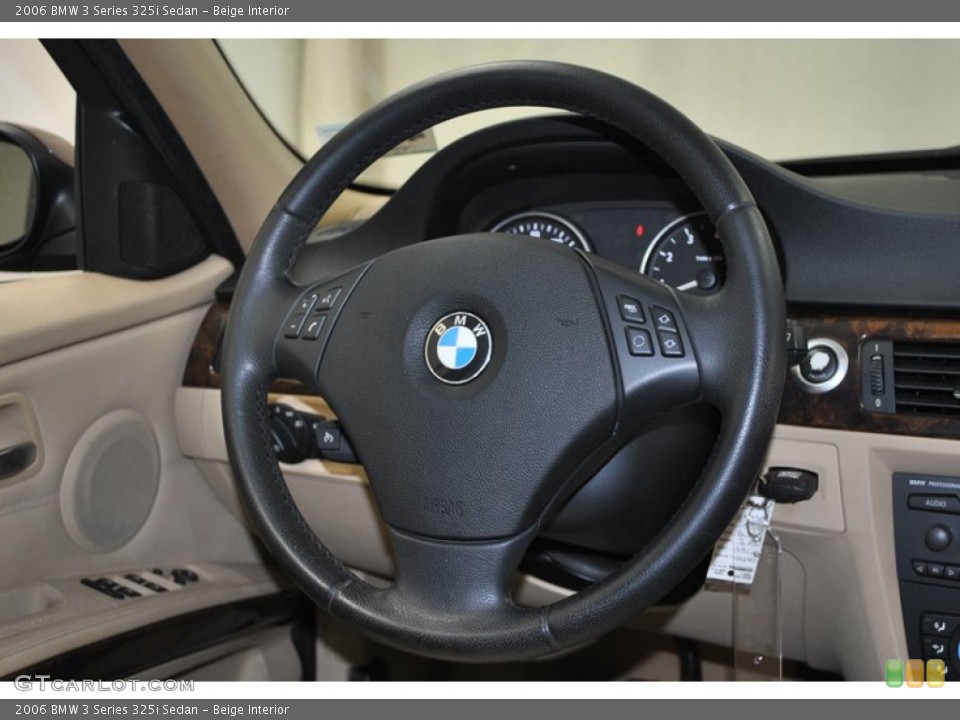 Beige Interior Steering Wheel for the 2006 BMW 3 Series 325i Sedan #73978310