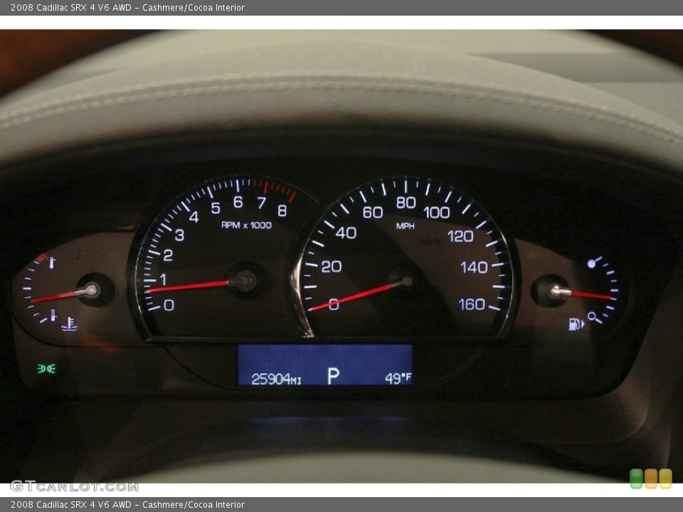 Cashmere/Cocoa Interior Gauges for the 2008 Cadillac SRX 4 V6 AWD #73978635