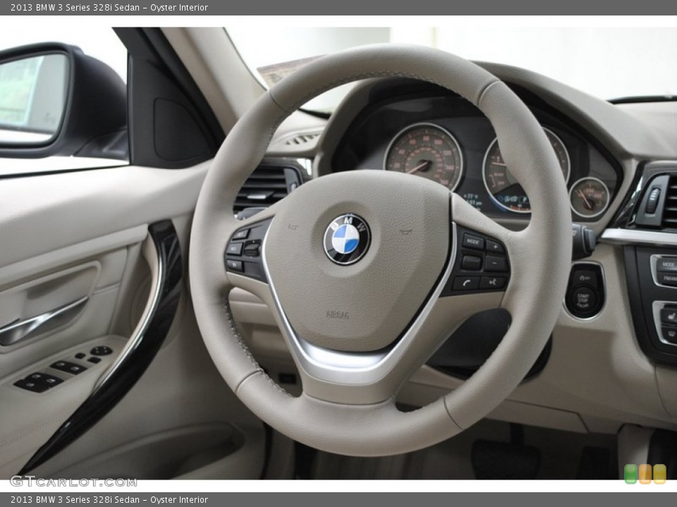 Oyster Interior Steering Wheel for the 2013 BMW 3 Series 328i Sedan #73982726