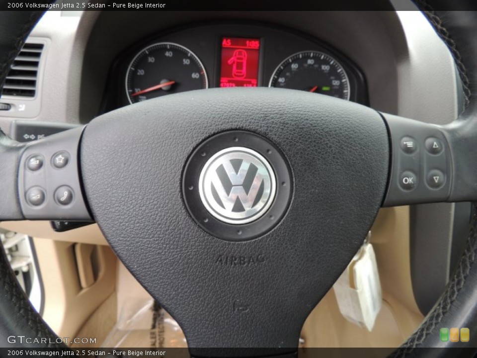 Pure Beige Interior Steering Wheel for the 2006 Volkswagen Jetta 2.5 Sedan #73984874