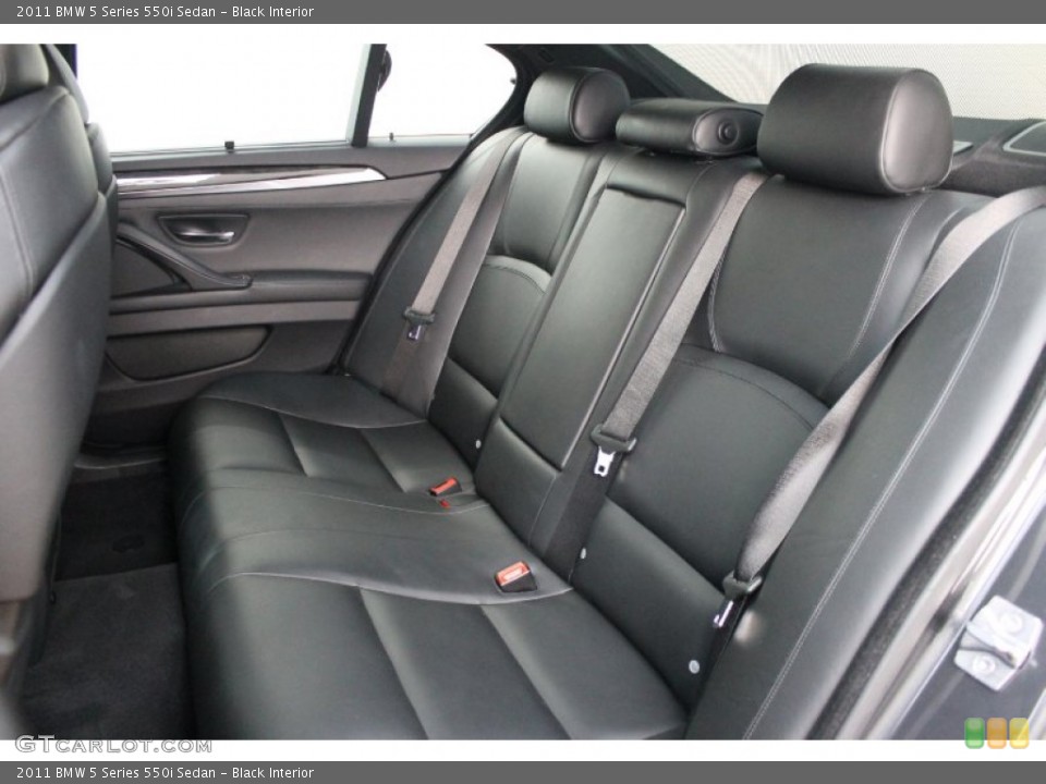 Black Interior Rear Seat for the 2011 BMW 5 Series 550i Sedan #73990110
