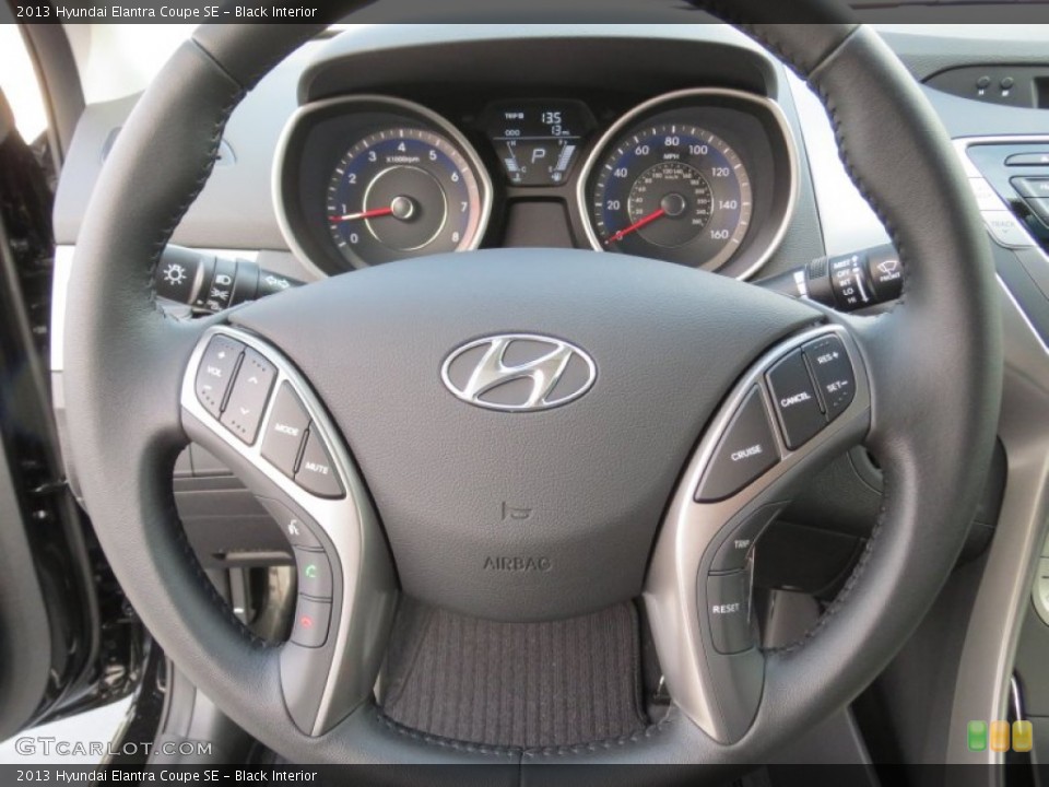 Black Interior Steering Wheel for the 2013 Hyundai Elantra Coupe SE #73993542