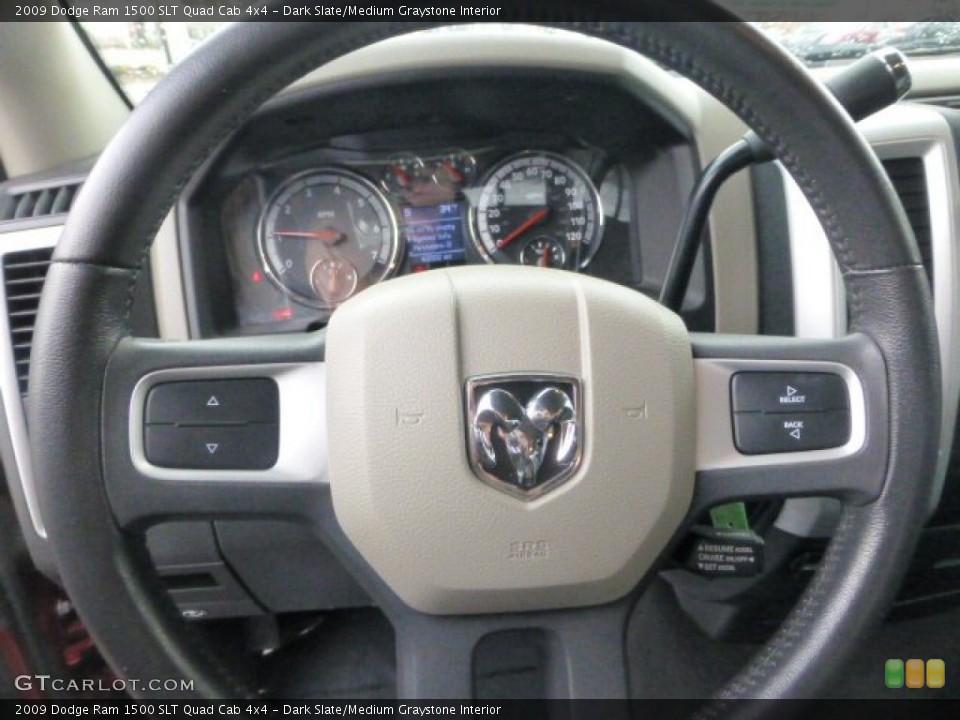 Dark Slate/Medium Graystone Interior Steering Wheel for the 2009 Dodge Ram 1500 SLT Quad Cab 4x4 #73994133