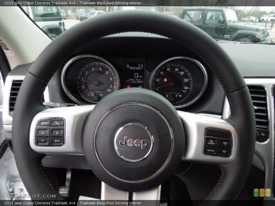 Trailhawk Black/Red Stitching Interior Steering Wheel for the 2013 Jeep Grand Cherokee Trailhawk 4x4 #73995022