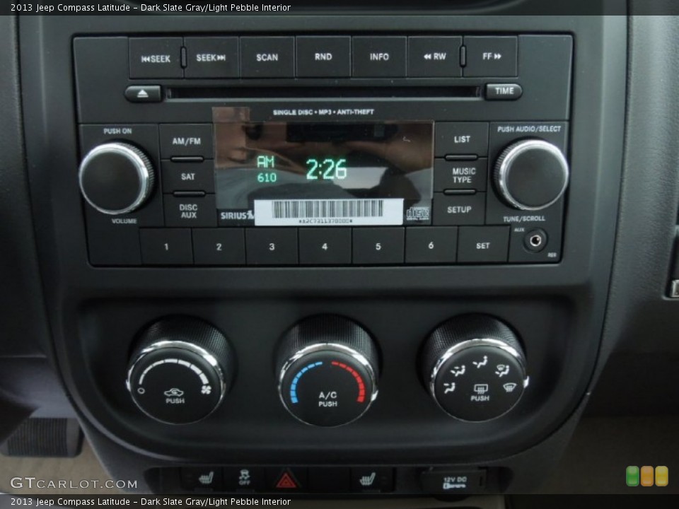 Dark Slate Gray/Light Pebble Interior Controls for the 2013 Jeep Compass Latitude #73996372